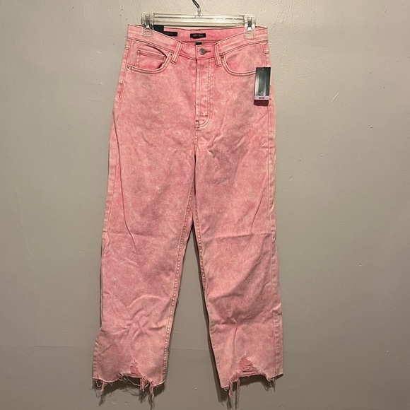 NWT Wild Fable Highest Rise Straight Leg Button Fly Pink Jeans Sz 8 - Picture 3 of 8